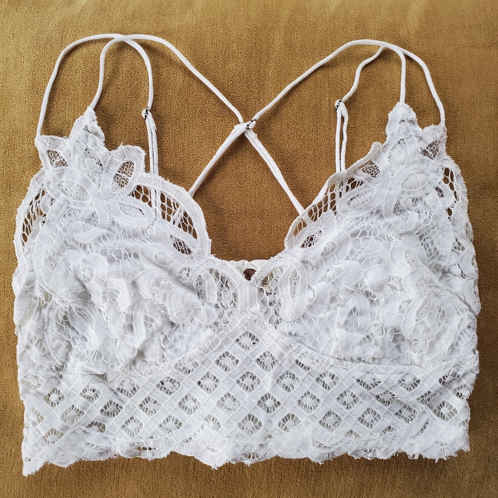 FREE PEOPLE ll White Adella Bralette